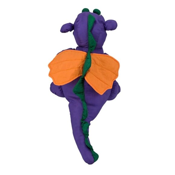 Vintage Chosun Parachute Puffy Dragon Dinosaur Purple 15" Plush Stuffed Animal - Picture 5 of 8